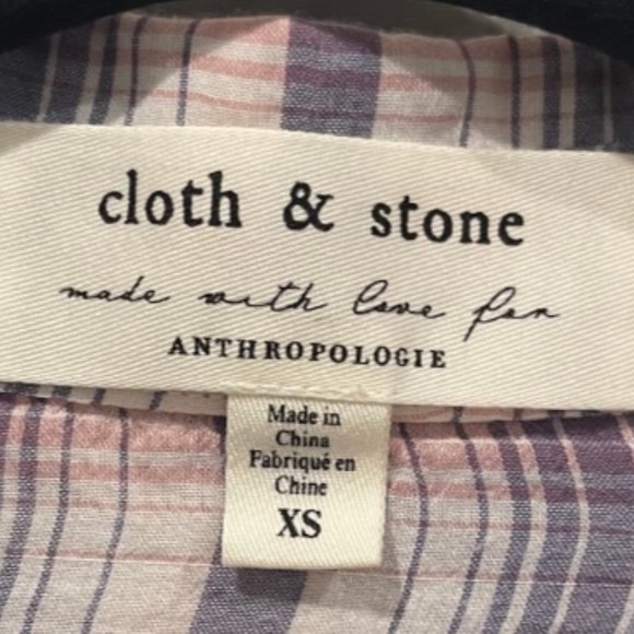 CLOTH AND STONE Liya Blouse Multicolor Plaid Top - Picture 5 of 6